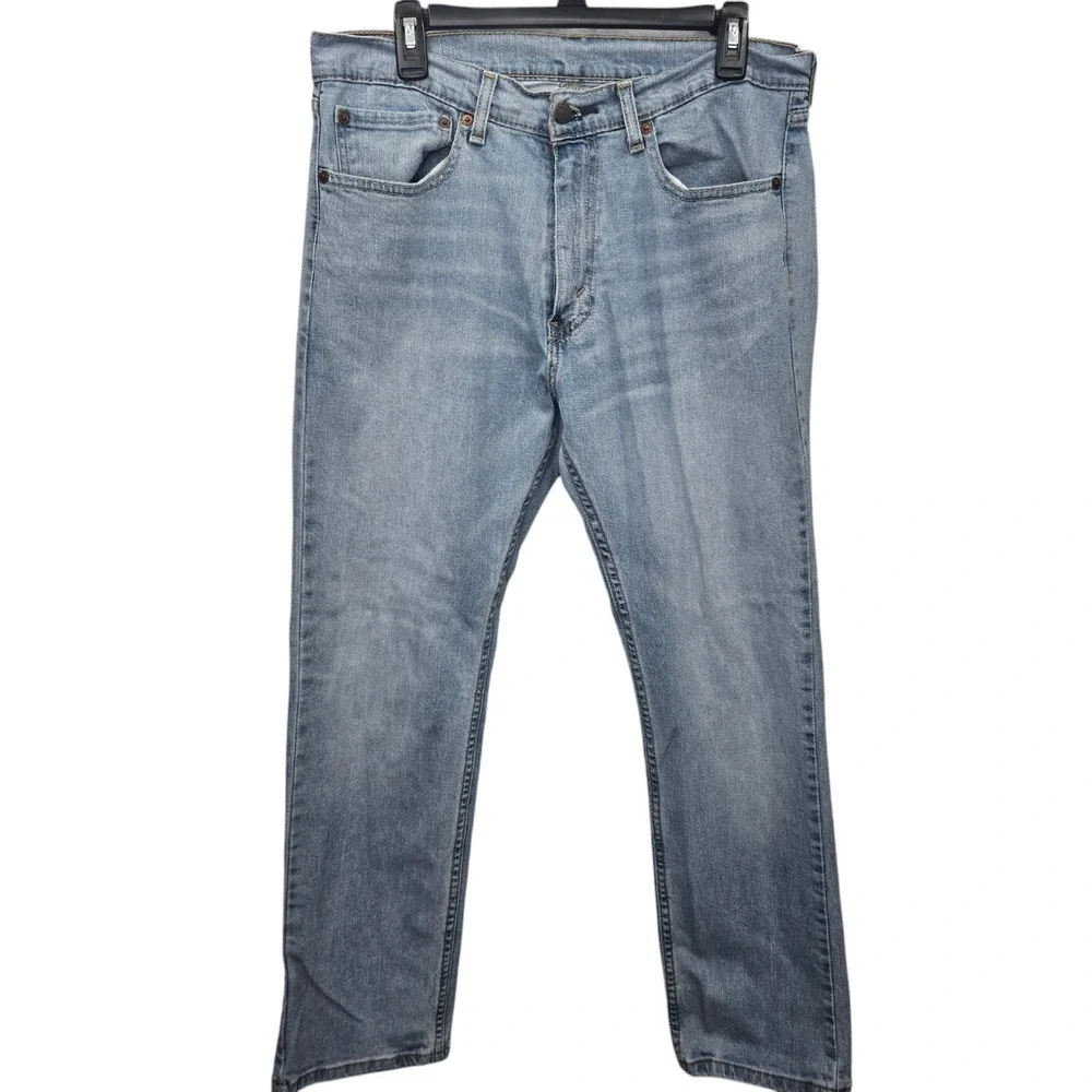 Levi's 505 Jeans 34x30 Regular Fit Blue Denim Light Wash